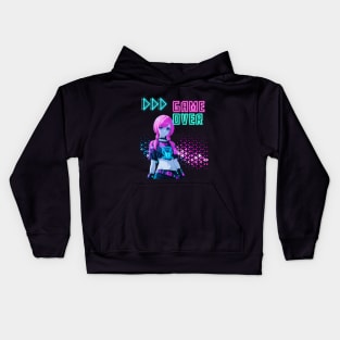 Game On in Style: Anime Cybertpunk – Game Over Tee Vibes! Kids Hoodie